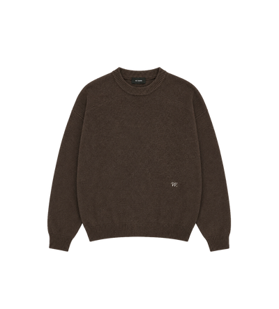 Embroidered Wool Sweater Brown