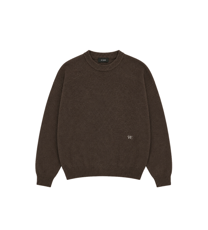 Embroidered Wool Sweater Brown
