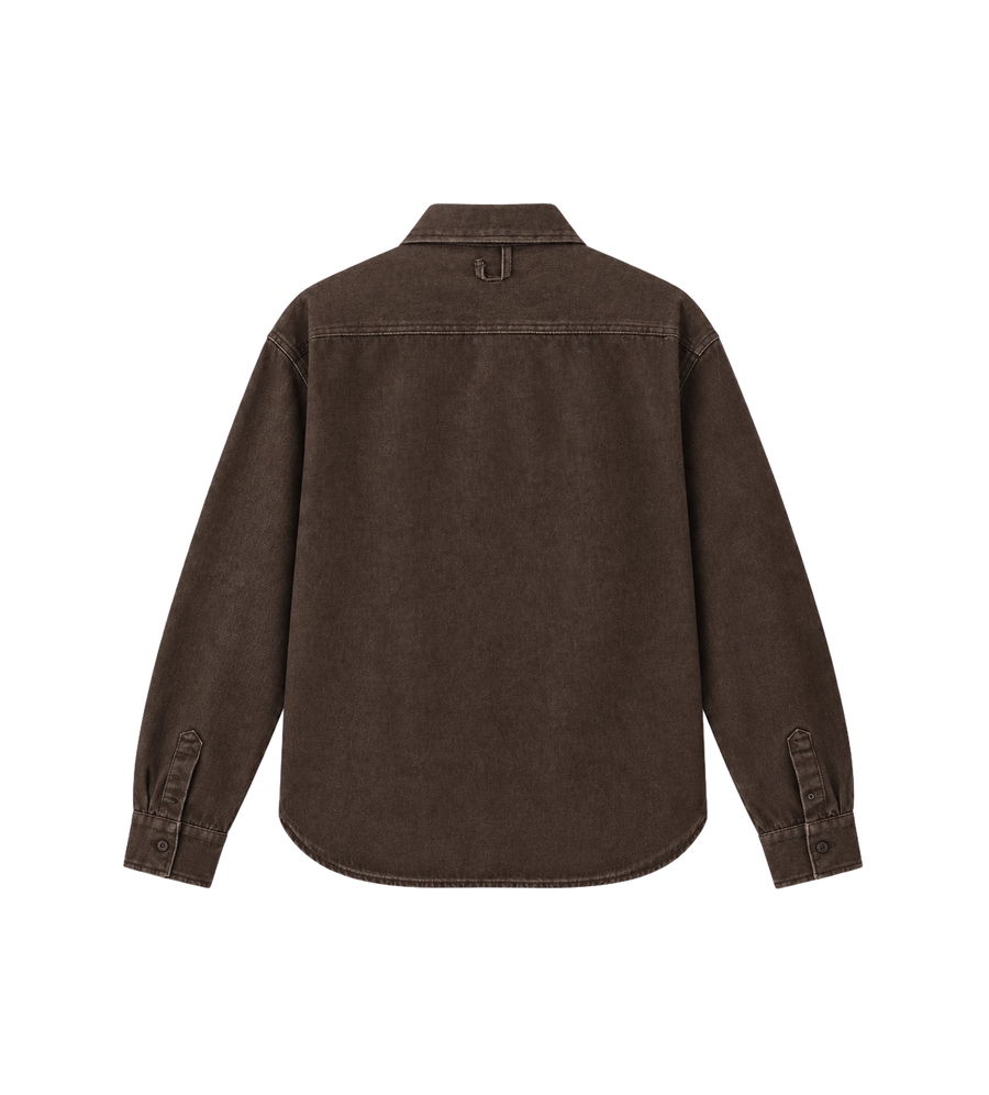 The de-Nîmes Simon Denim Shirt Brown