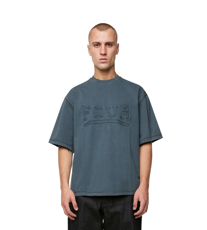 Destroyed Logo Boxy T-Shirt Washed Grey