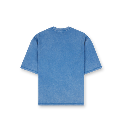 Destroyed Logo Boxy T-Shirt Washed Blauw