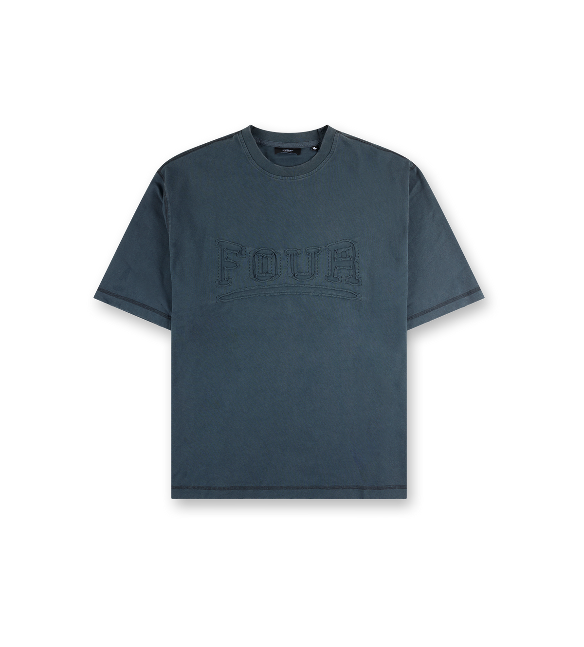 Destroyed Logo Boxy T-Shirt Washed Grijs