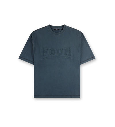 Destroyed Logo Boxy T-Shirt Washed Grijs