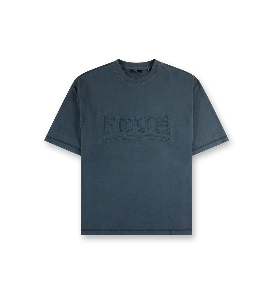 Destroyed Logo Boxy T-Shirt Washed Grey