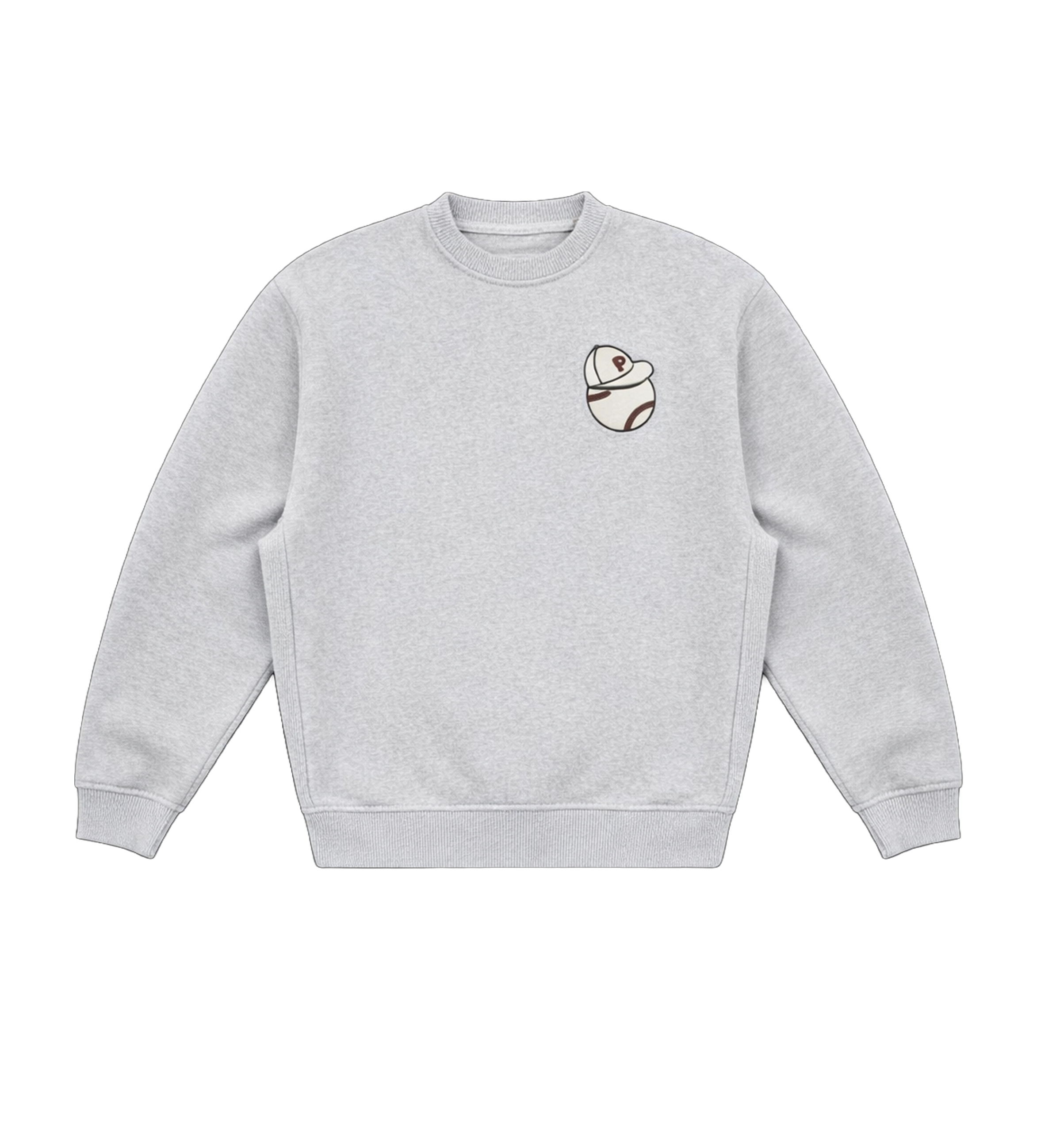 PAL Sporting Goods At Bat Crewneck in Light Gray Marl