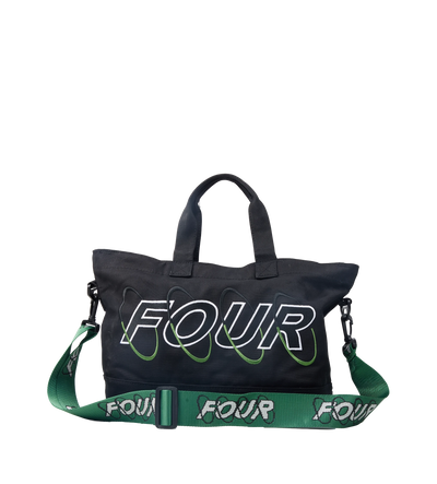 Circles Embroidery Shopper Emerald Green