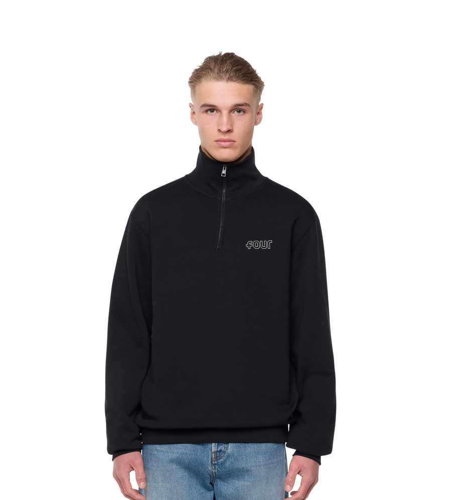 Outline Half Zip Black