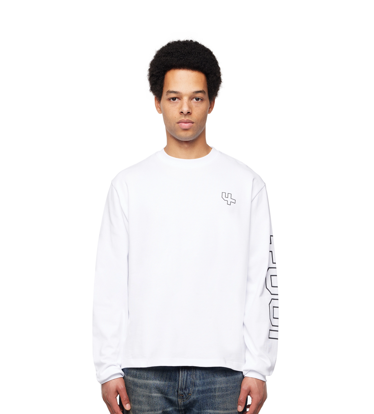 Outline Logo Longsleeve White