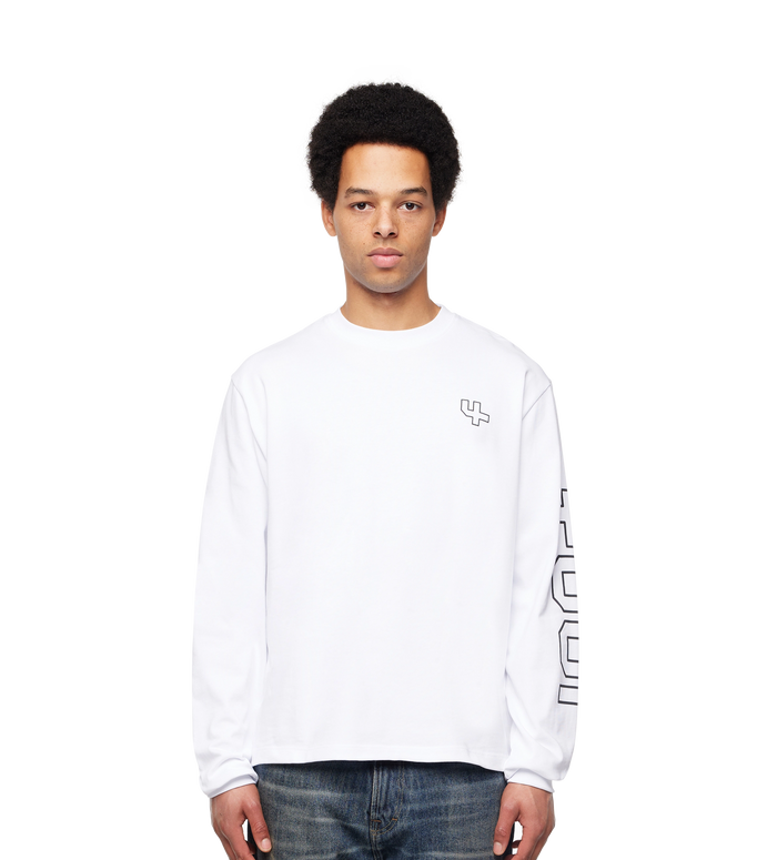 Outline Logo Longsleeve White