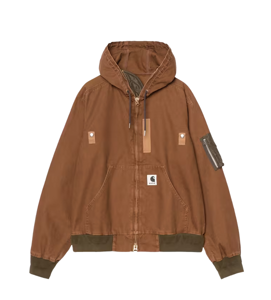 Sacai x Carhartt WIP Washed Duck Hooded Blouson in Dark