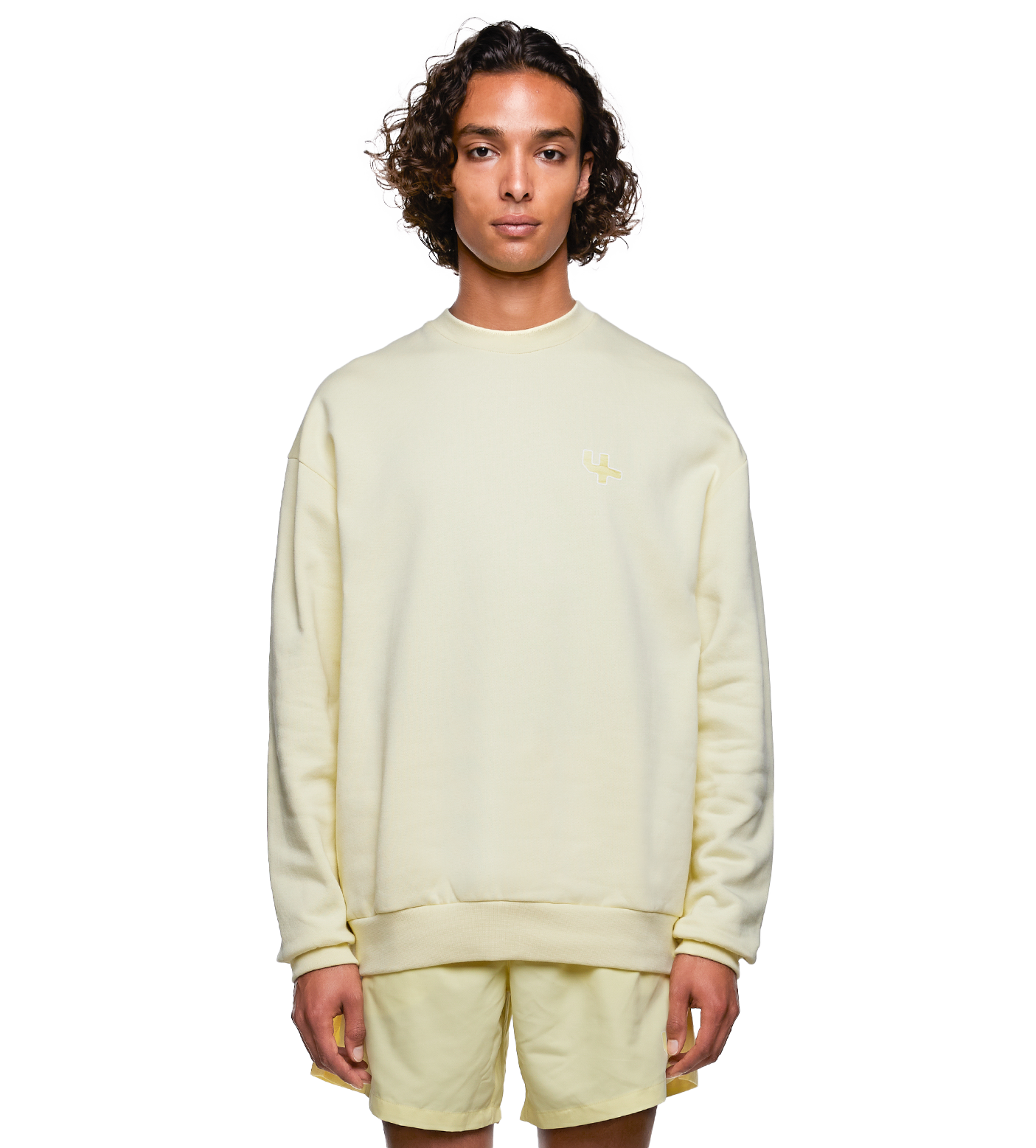 SD Outline Logo Crewneck Pastel Yellow
