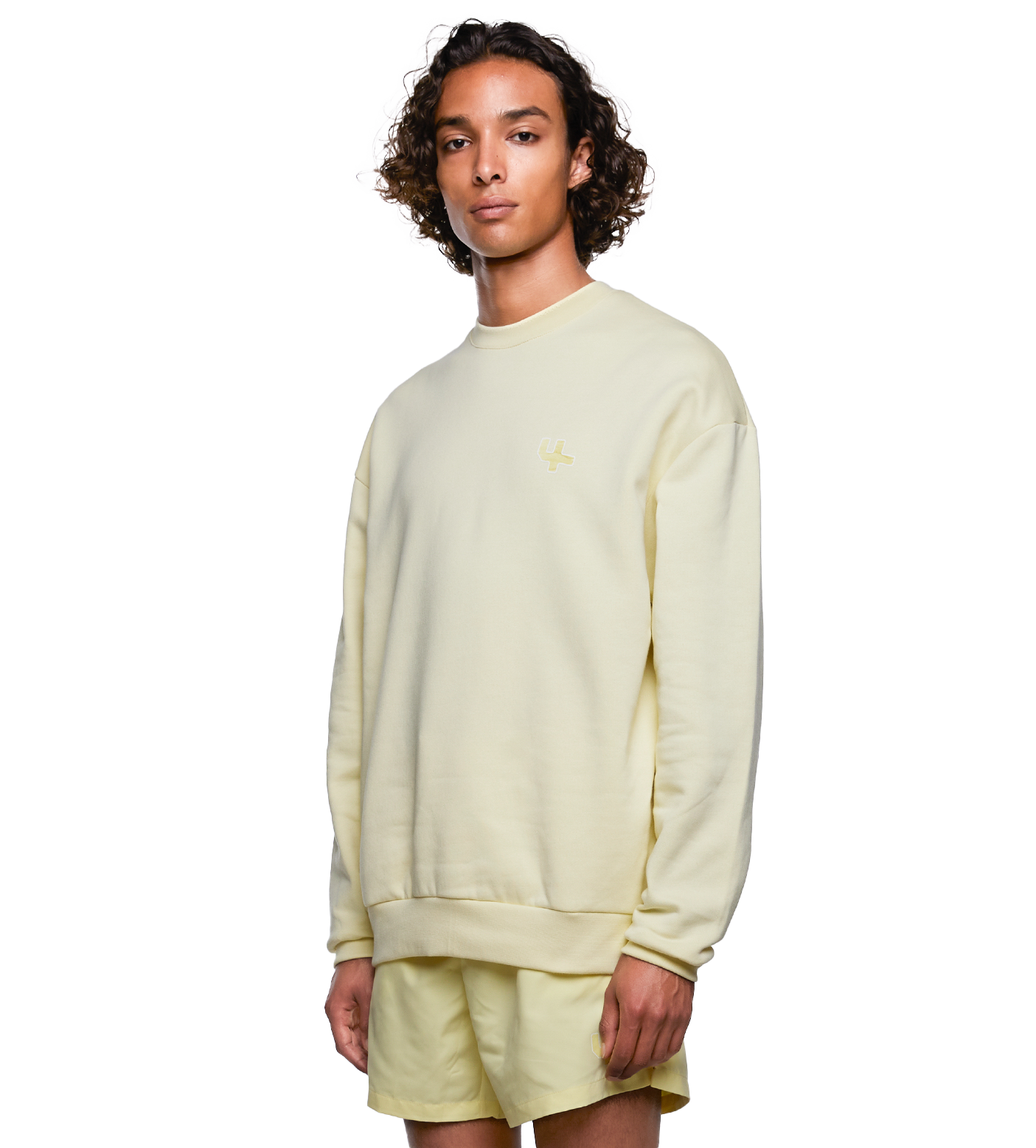 SD Outline Logo Crewneck Pastel Yellow