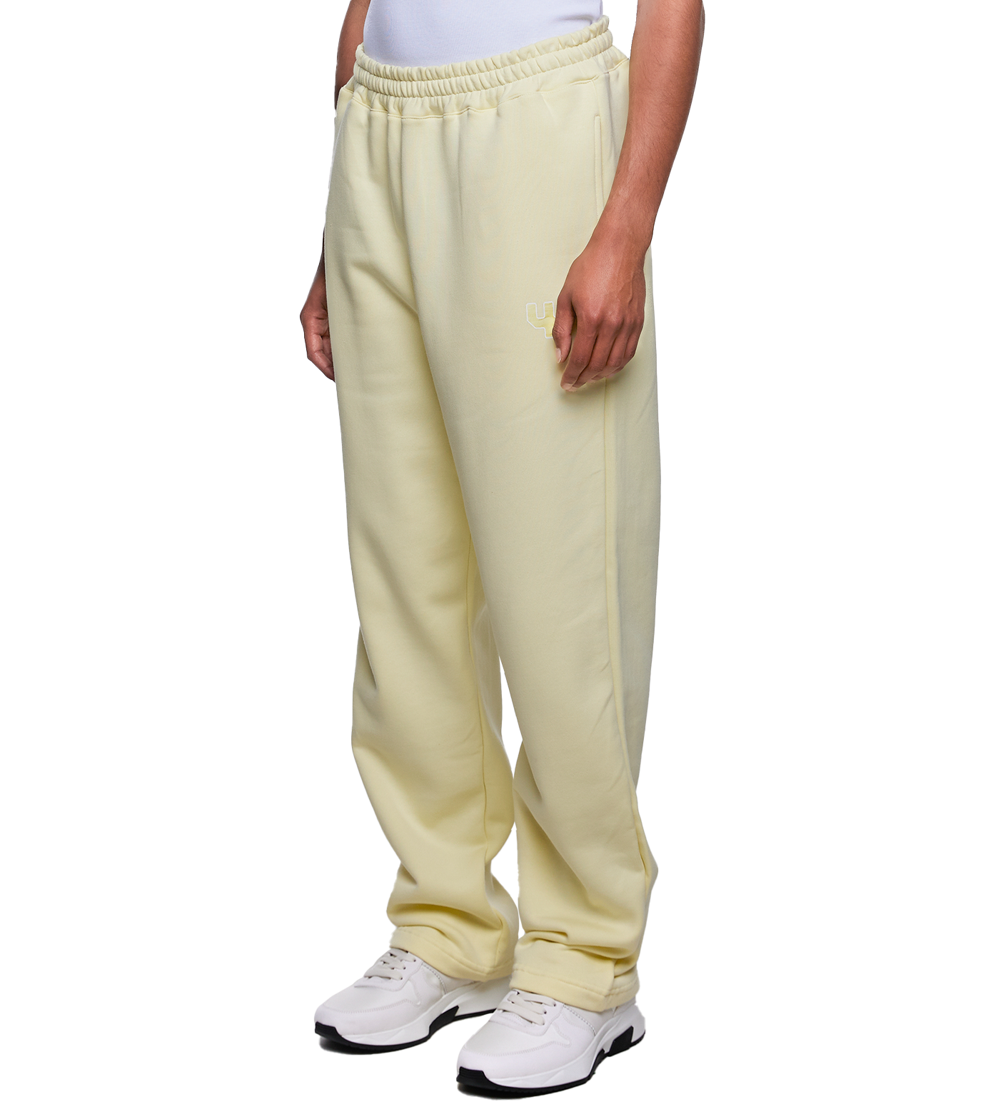 SD Outline Logo Straight Leg Pants Pastel Yellow