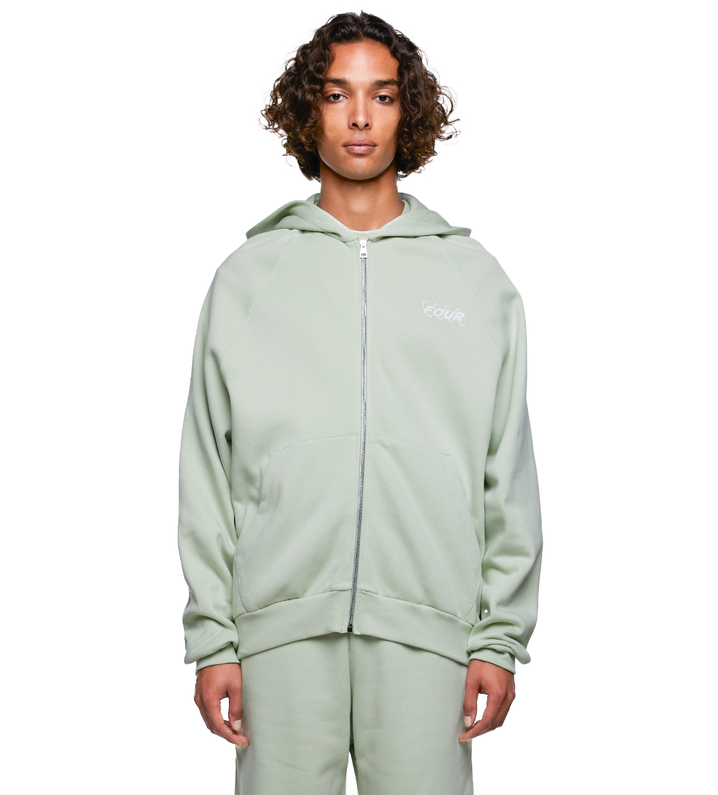 SD Circles Logo Zip Up Vest Sea Foam