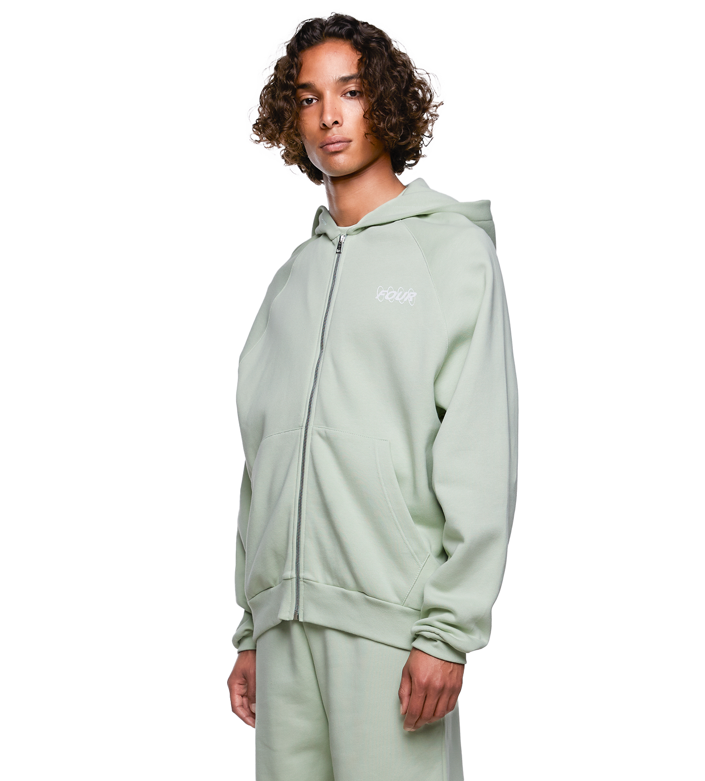 SD Circles Logo Zip Up Vest Sea Foam