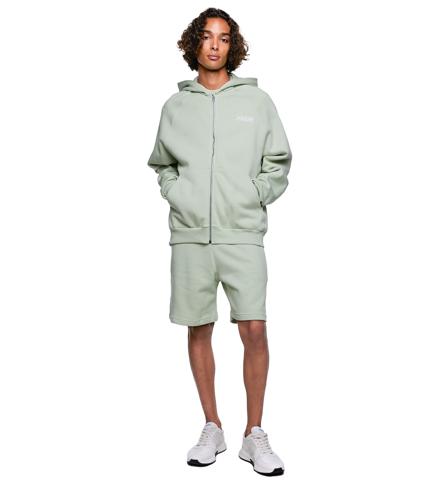 SD Circles Logo Zip Up Vest Sea Foam