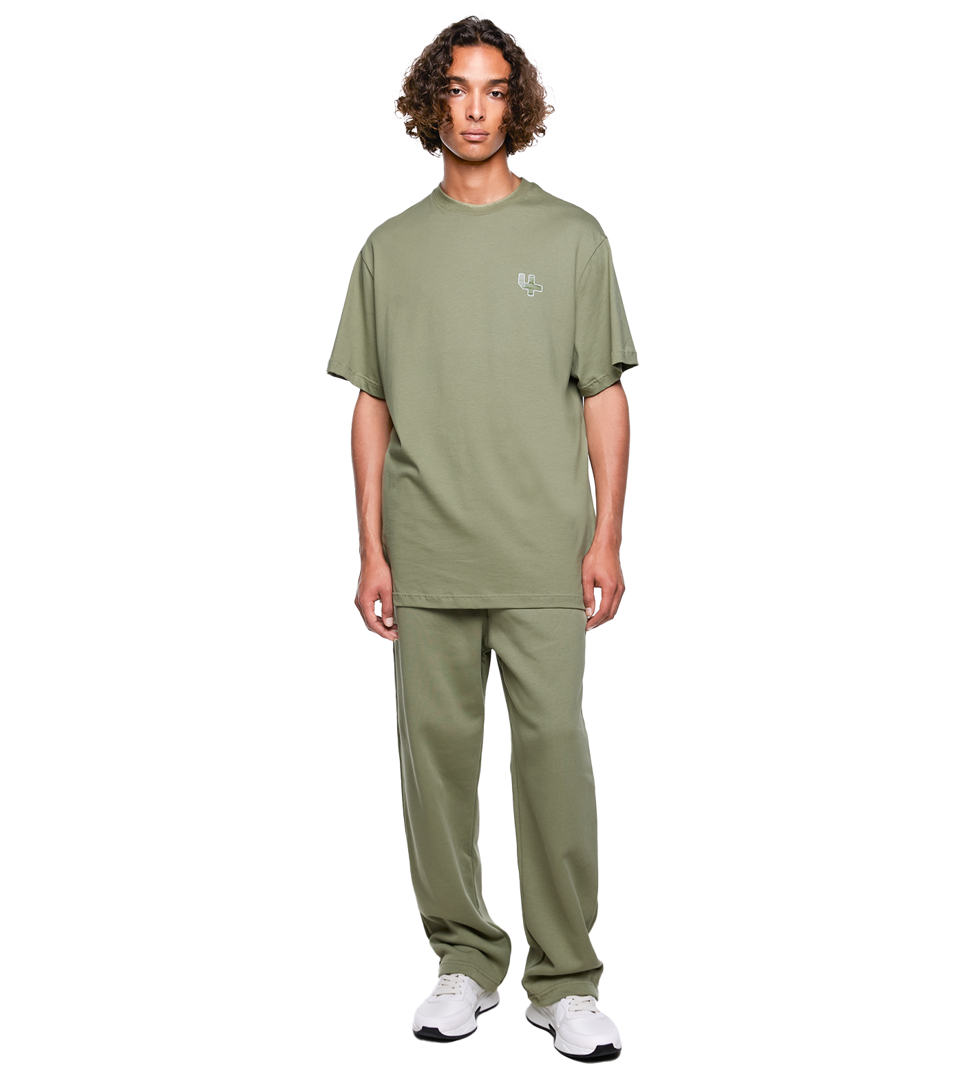SD Outline Logo Straight Leg Pants Oil Green