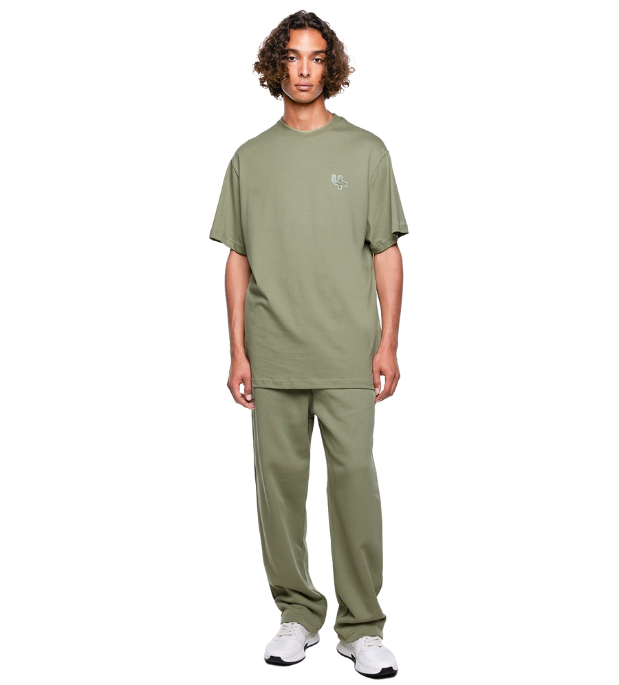 SD Outline Logo Straight Leg Pants Oil Green