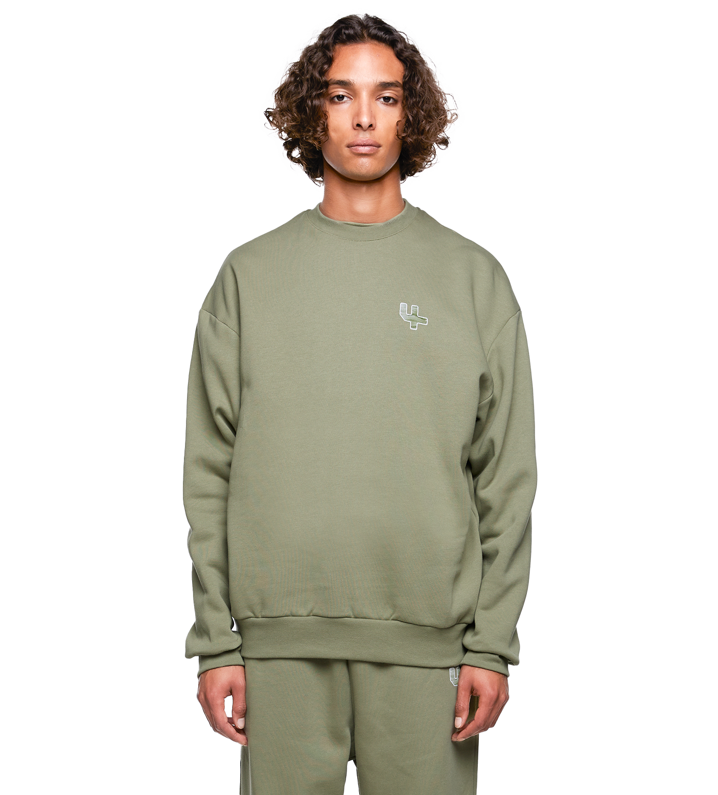 SD Outline Logo Crewneck Oil Green