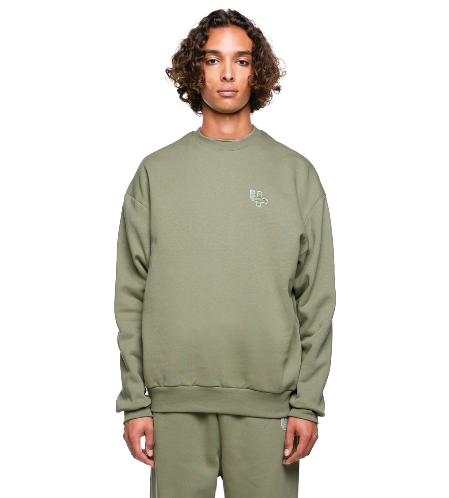 SD Outline Logo Crewneck Oil Green