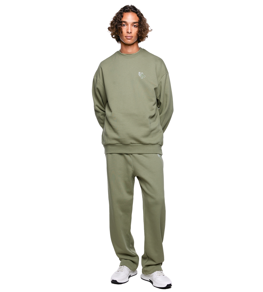 SD Outline Logo Crewneck Oil Green