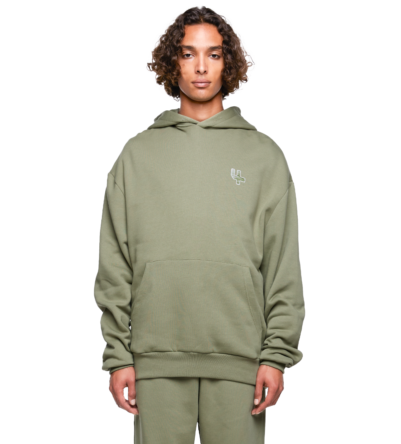 SD Outline Logo Hoodie Oil Green