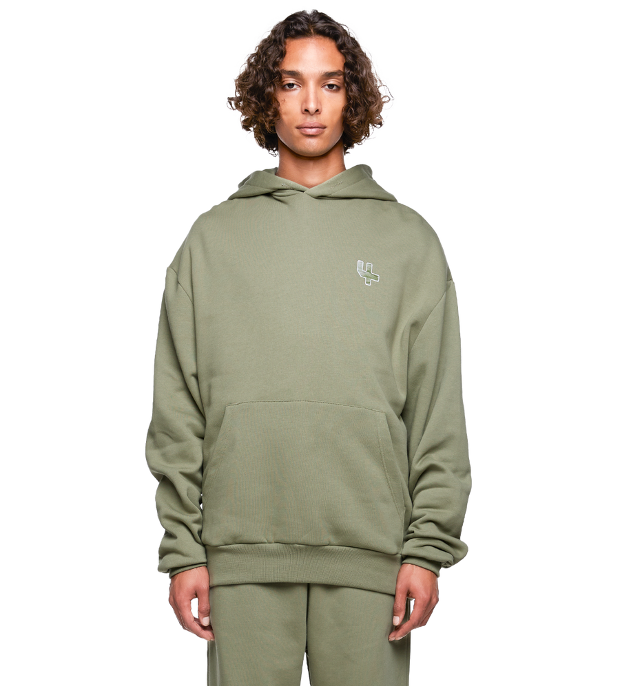 SD Outline Logo Hoodie Oil Green