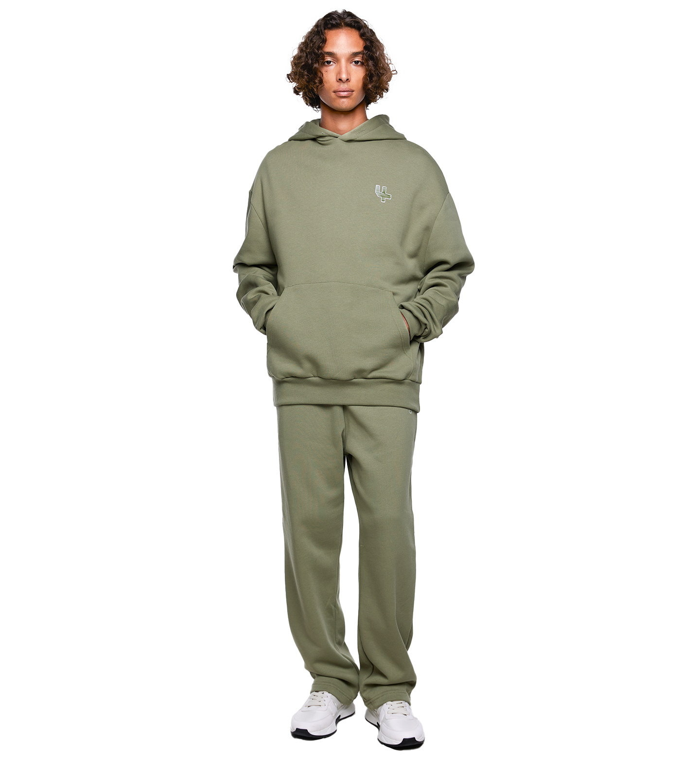 SD Outline Logo Hoodie Oil Green