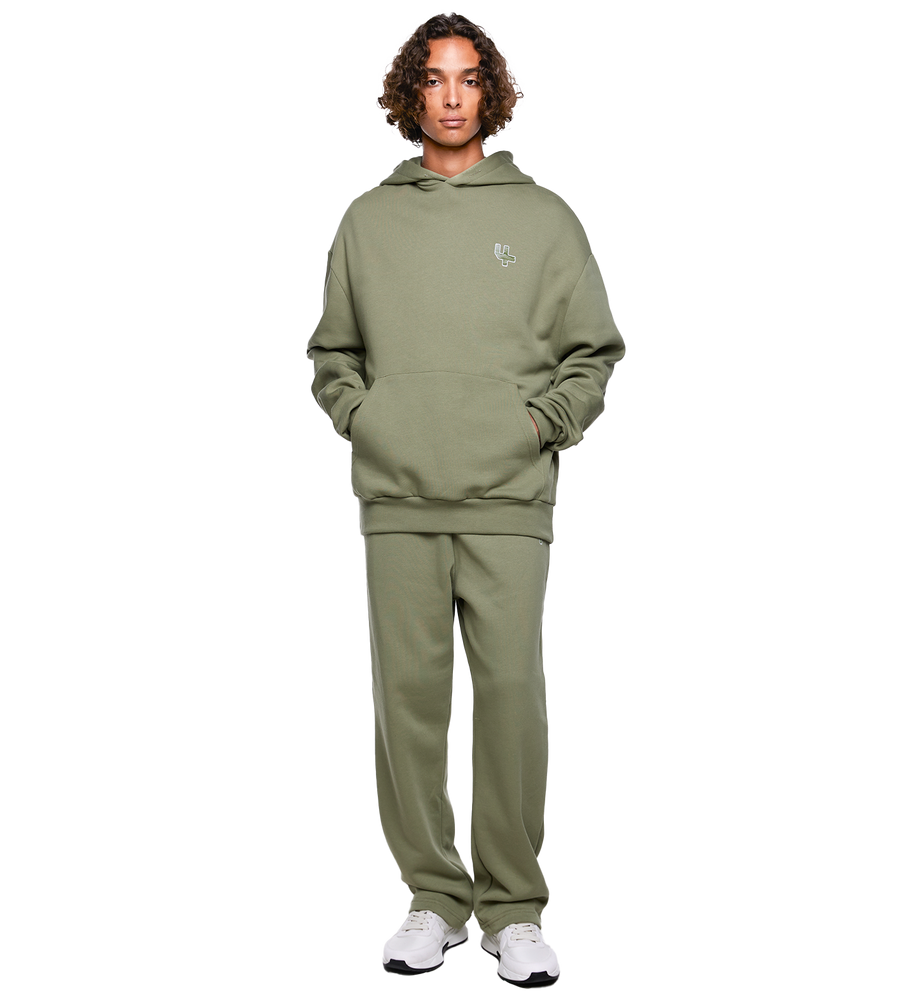 SD Outline Logo Hoodie Oil Green