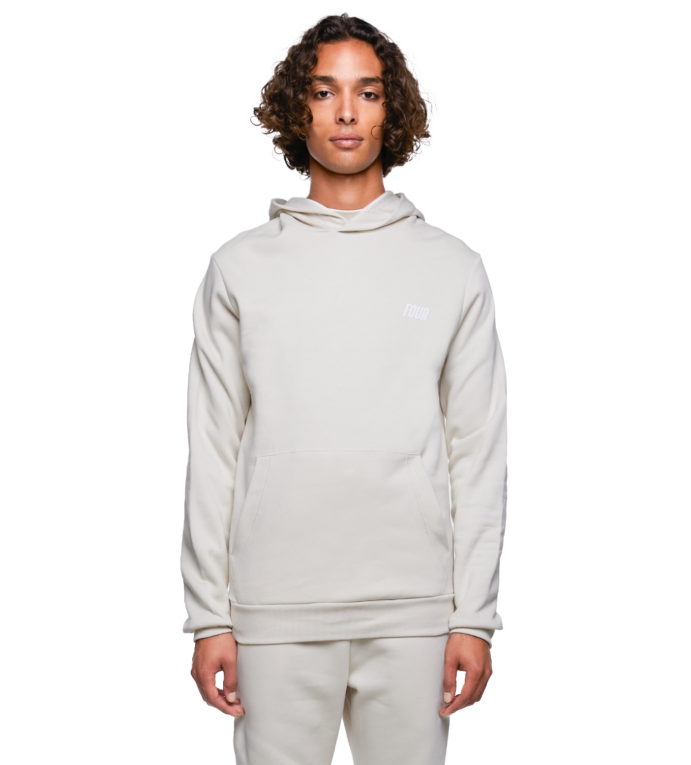 SD Slim Fit Logo Hoodie Silver Birch