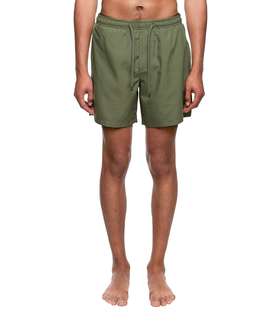 SD Outline Logo Swim Shorts Oil Green