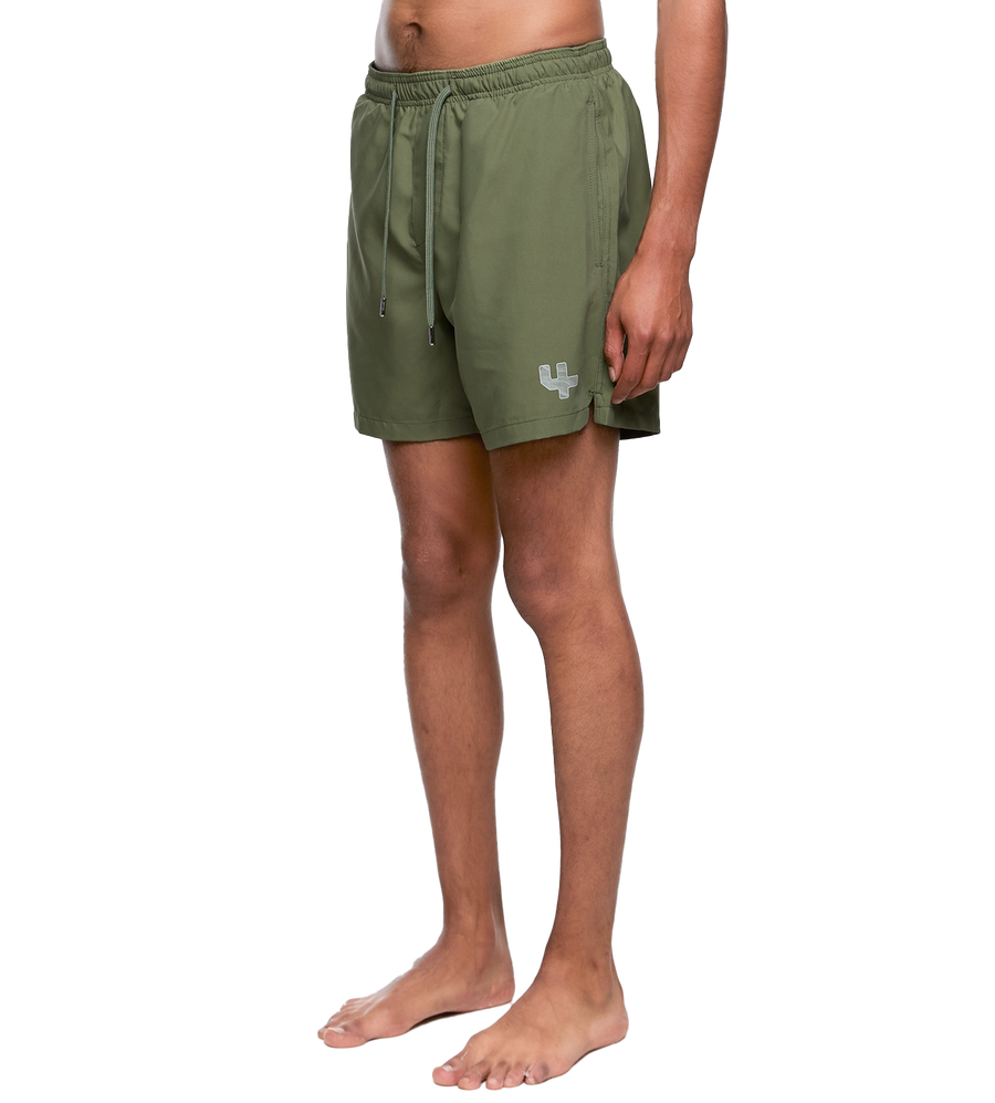 SD Outline Logo Swim Shorts Oil Green