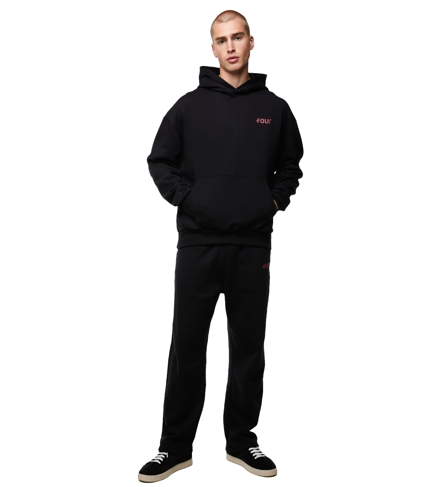 Stamp Straight Leg Sweatpants Black