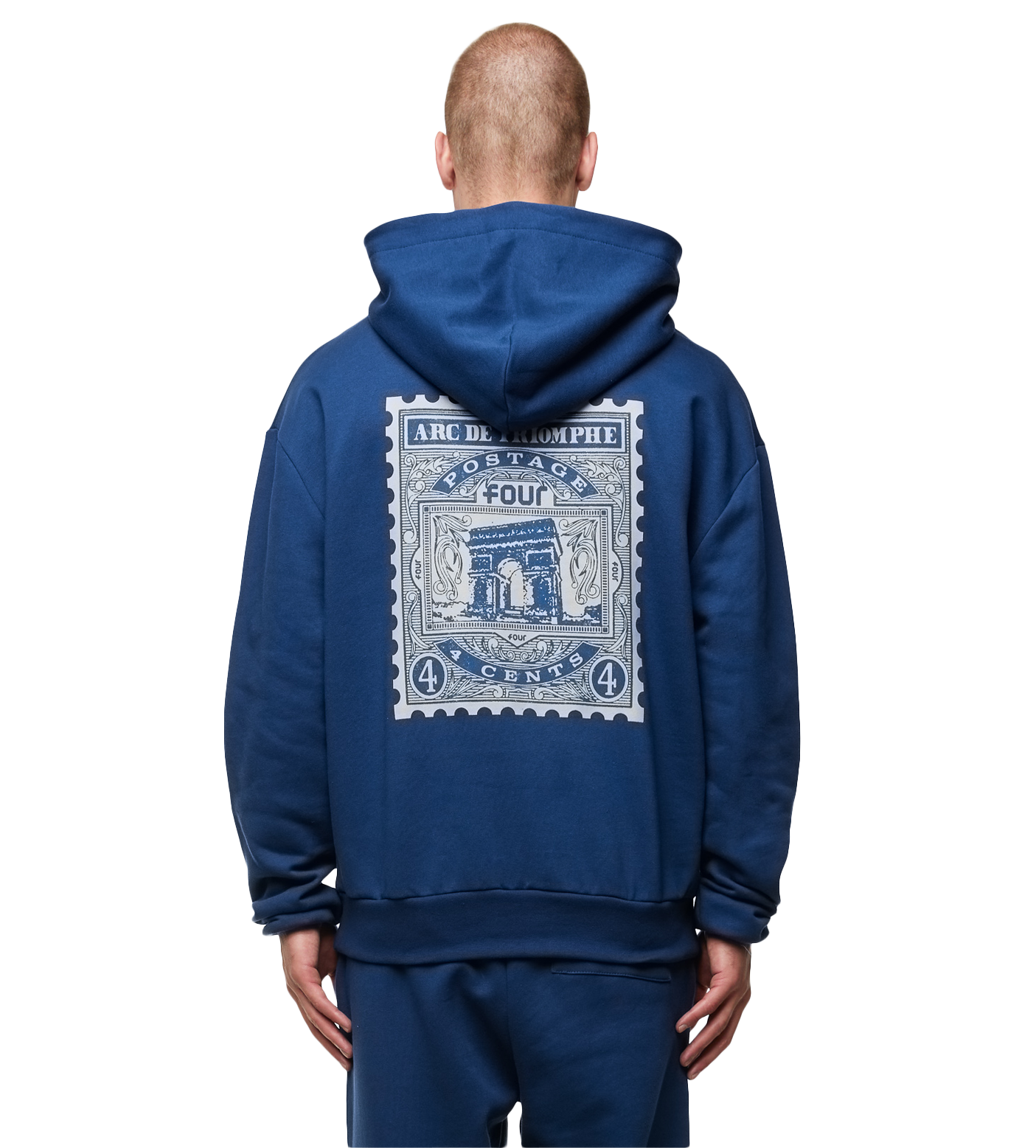 Stamp Arc de Triomphe Hoodie Insignia Blue