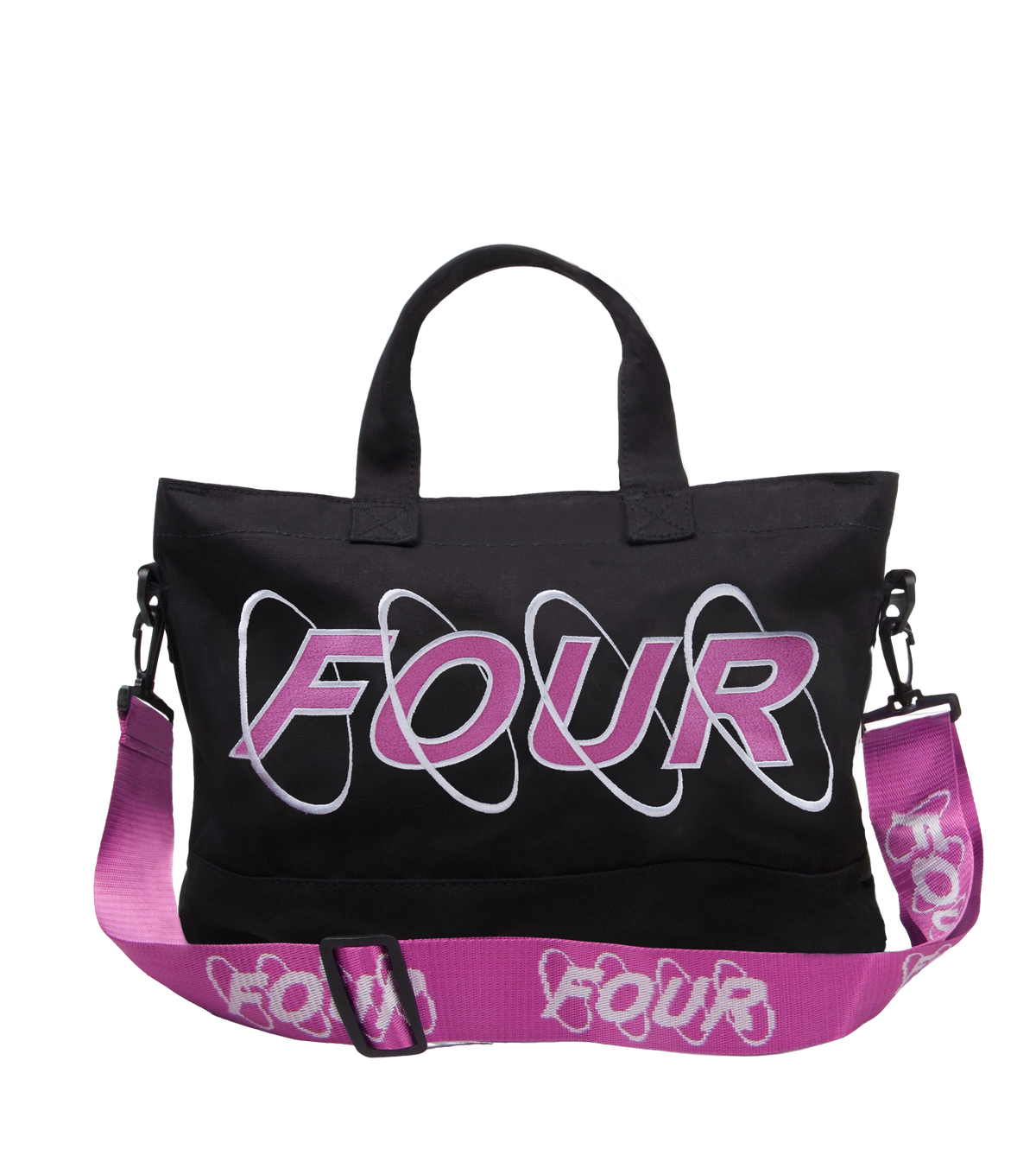 Circles Embroidery Shopper Wit/ Roze