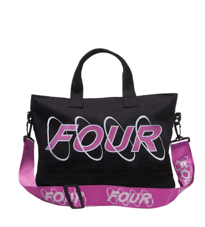 Circles Embroidery Shopper Wit/ Roze