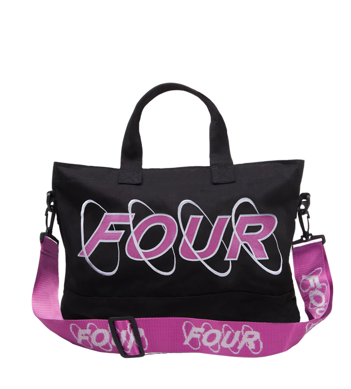 Circles Embroidery Shopper Wit/ Roze