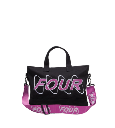 Circles Embroidery Shopper White/ Pink