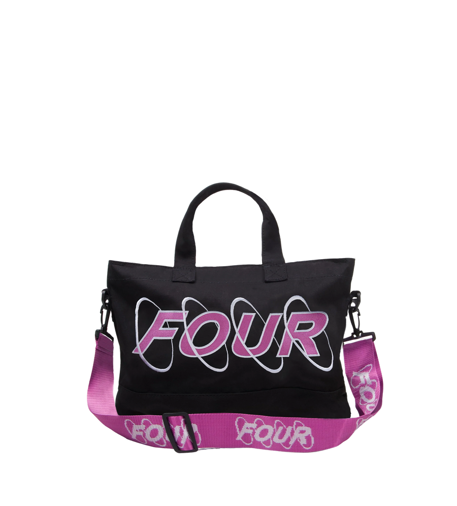 Circles Embroidery Shopper Wit/ Roze