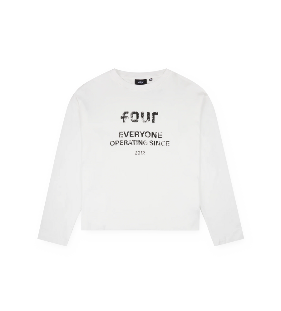 Quote Boxy Longsleeve White