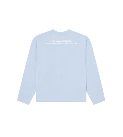 Quote Boxy Longsleeve Blue