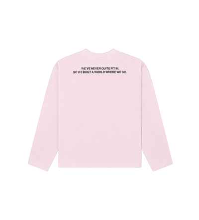 Quote Boxy Longsleeve Light Pink