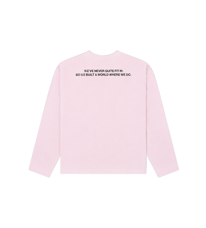 Quote Boxy Longsleeve Light Pink