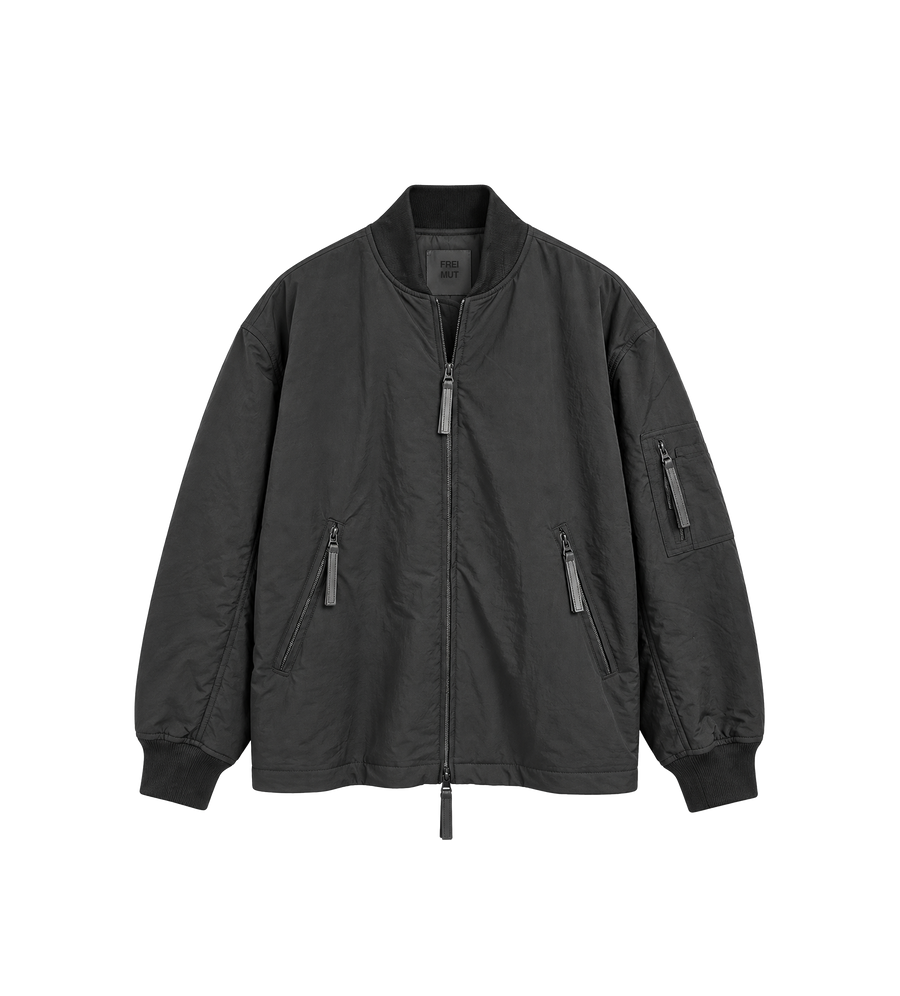Bomber Jacket in Nylon Tar