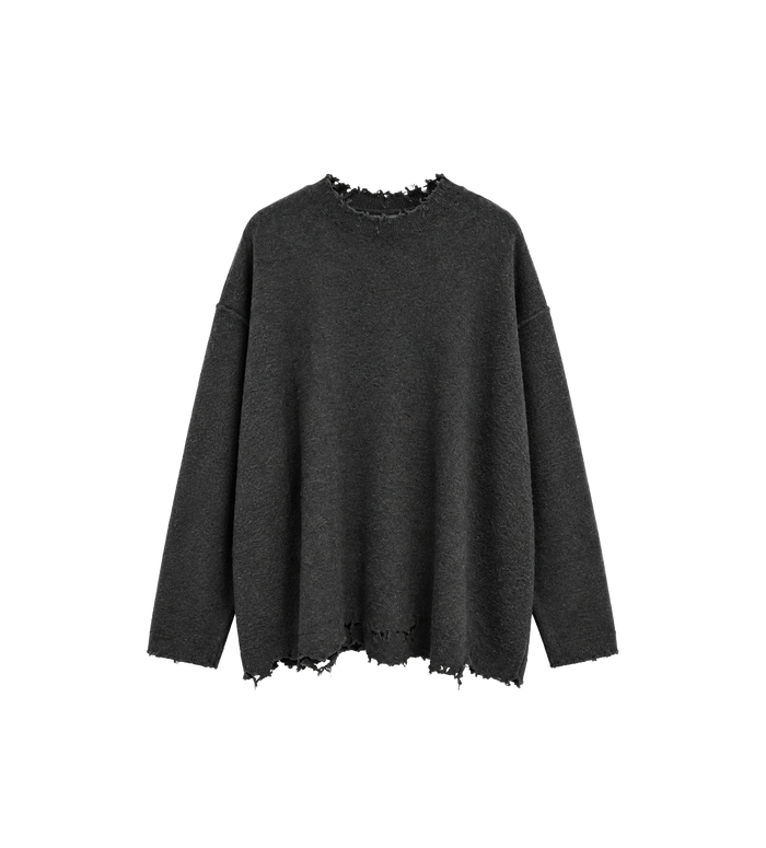 Lama Wool Boxy Sweater Tar