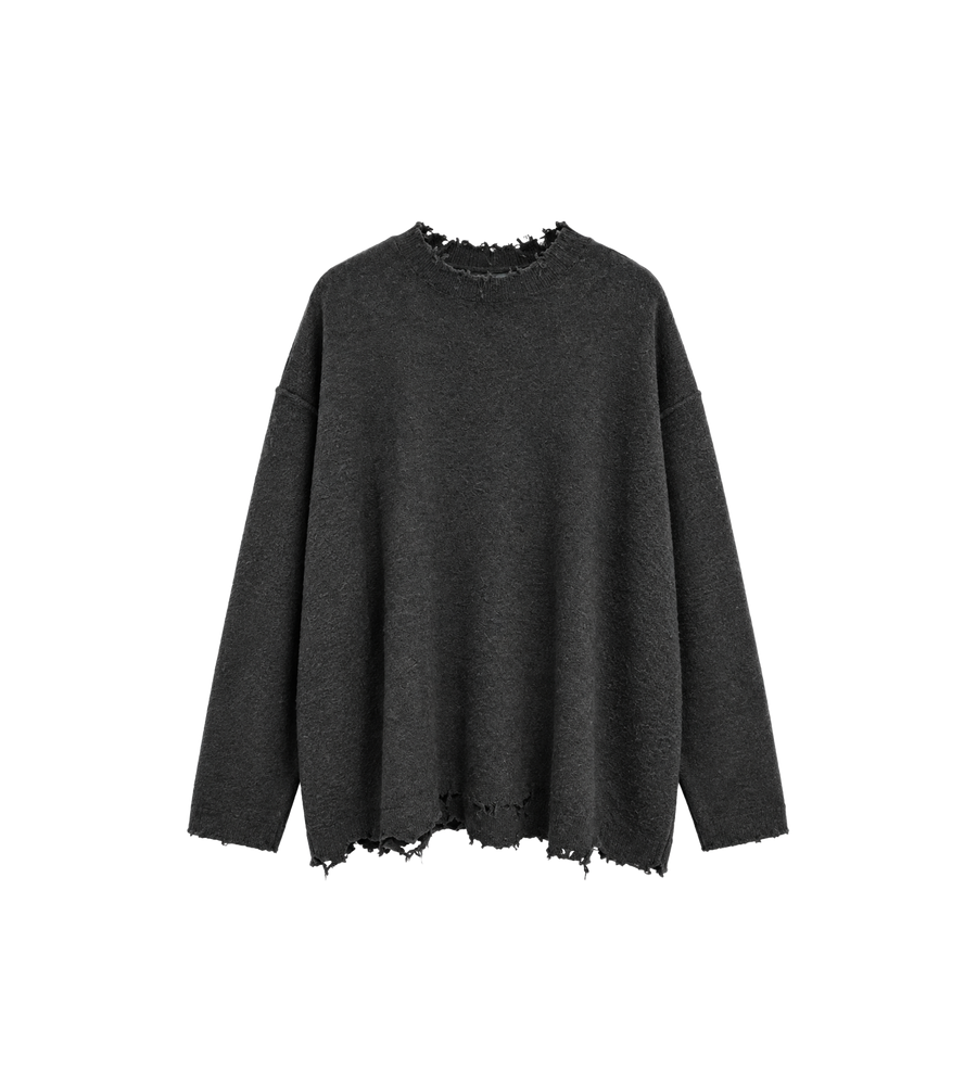 Lama Wool Boxy Sweater Tar