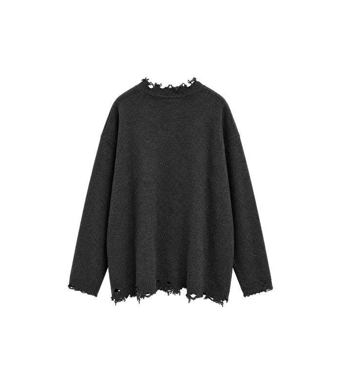 Lama Wool Boxy Sweater Tar