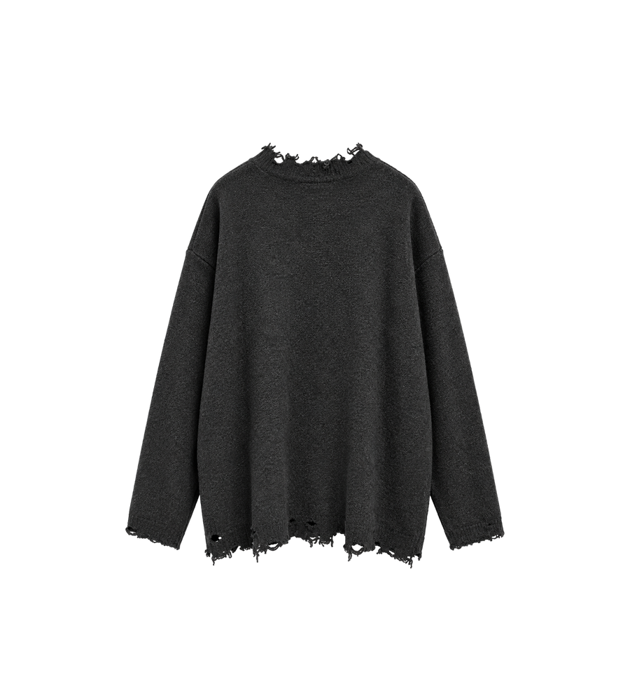 Lama Wool Boxy Sweater Tar