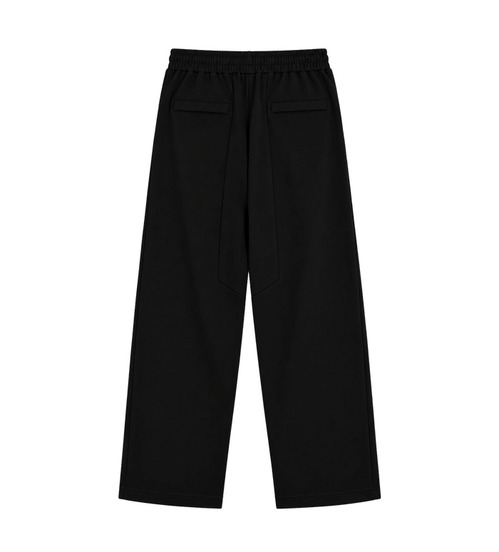 Geweven wollen joggingbroek teer