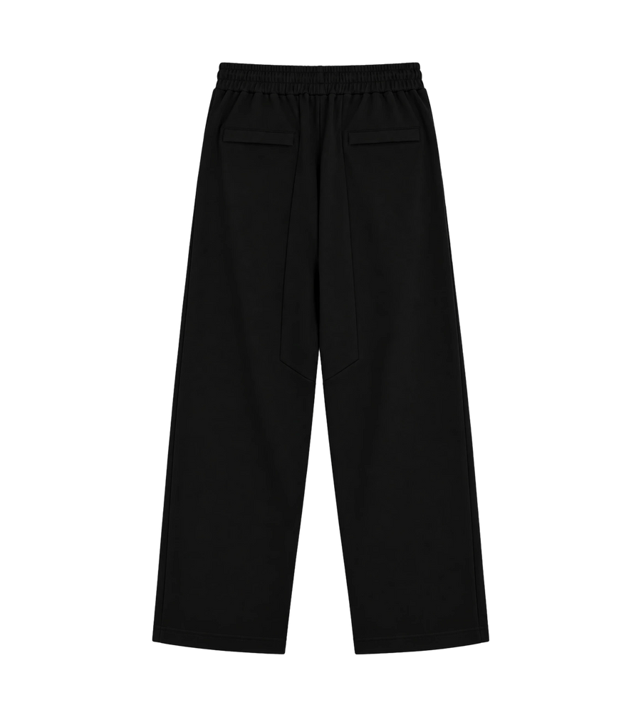 Geweven wollen joggingbroek teer